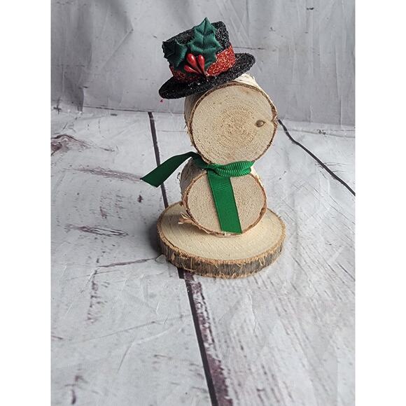 rustic wooden snowman handmade winter decor Countrycore Farmhouse - Picture 1 of 6